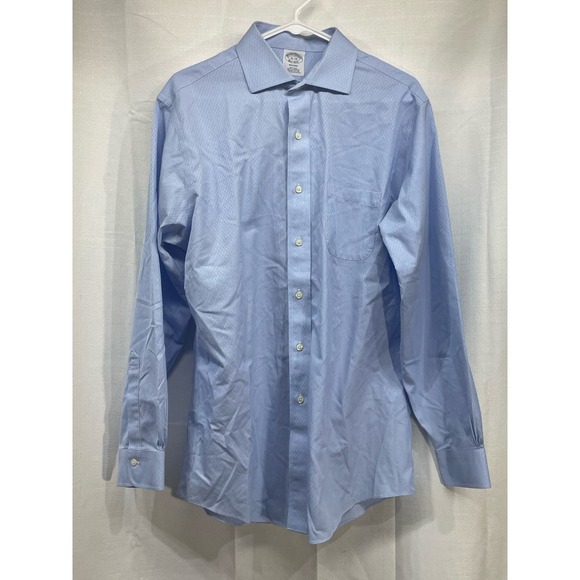 Brooks Brothers Dress Shirt Blue Pattern Size 16-34 - Picture 2 of 5